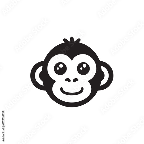monkey head vector illustration