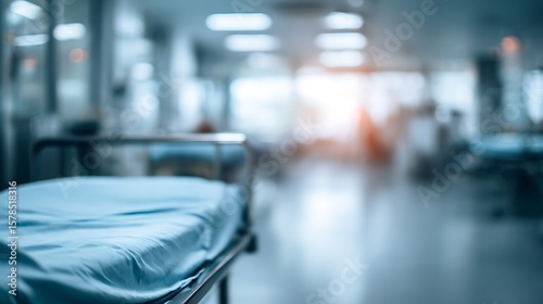 Wallpaper Mural Hospital Bed in Empty Corridor Showing Medical Care Setting Torontodigital.ca