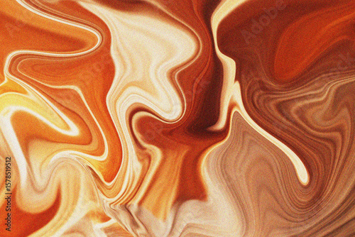 Noise grainy red orange brown gradient color background with liquify effect. Blurry grainy noise texture background.