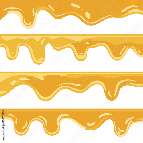 Dripping Honey Seamless Pattern Background Illustration