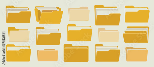 Collection of Colorful File Folders