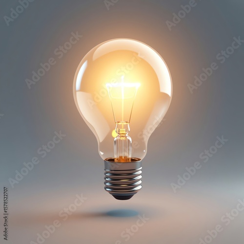 Glowing Light Bulb Idea Concept