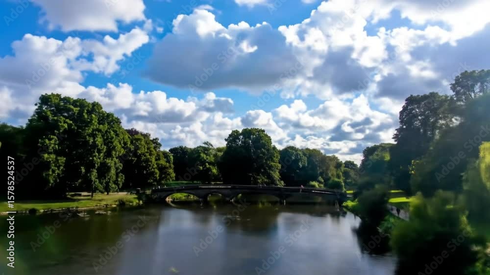 Serene park river scene Serene park river scene