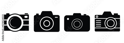 camera icon set. camera photo icon symbol, snapshot sign. camera silhouette vector illustration. EPS 10