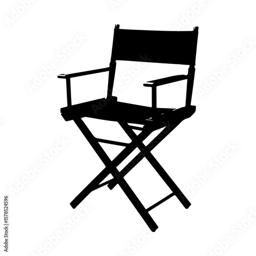 The director's chair Silhouette icon vector flat illustration on white background.