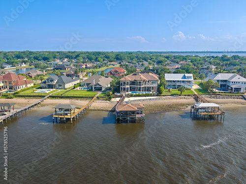 modern villas in the river before entering in jacksonville harbour