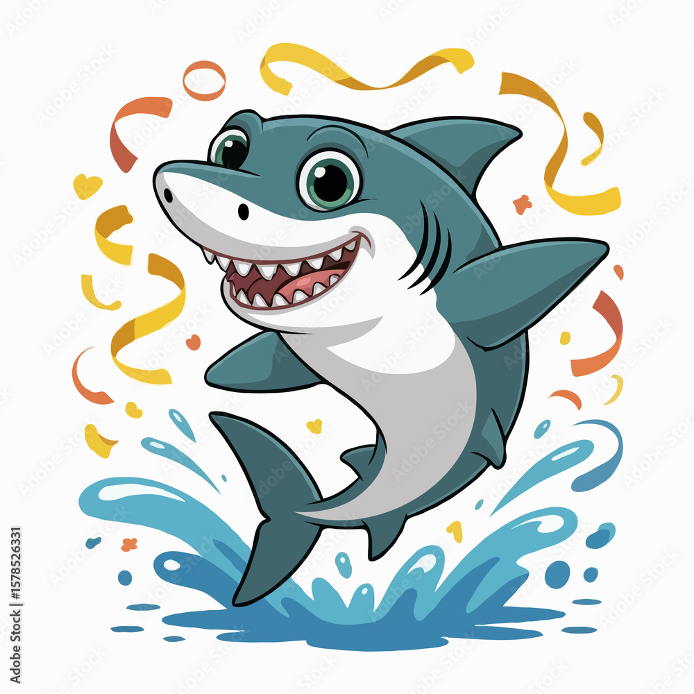 Naklejka premium shark illustration character posing