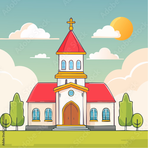line art church cathedral