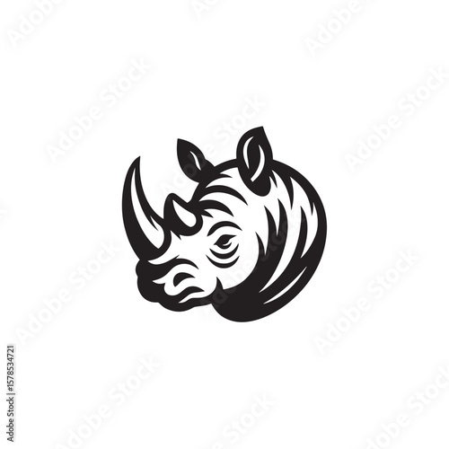 Wallpaper Mural vector illustration of a rhino head on white background Torontodigital.ca
