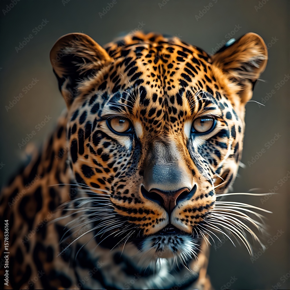 Obraz premium A leopard staring directly ahead