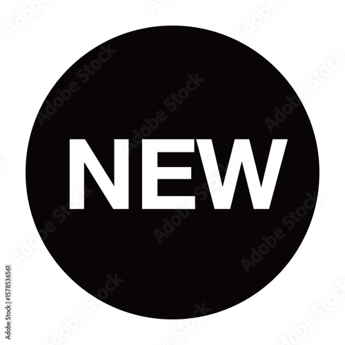 「NEW」のイラストマーク　背景透過　モノクロ
