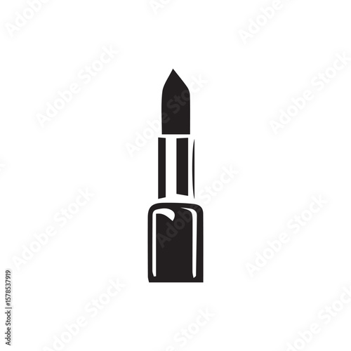 black and white vector illustration of a lipstick