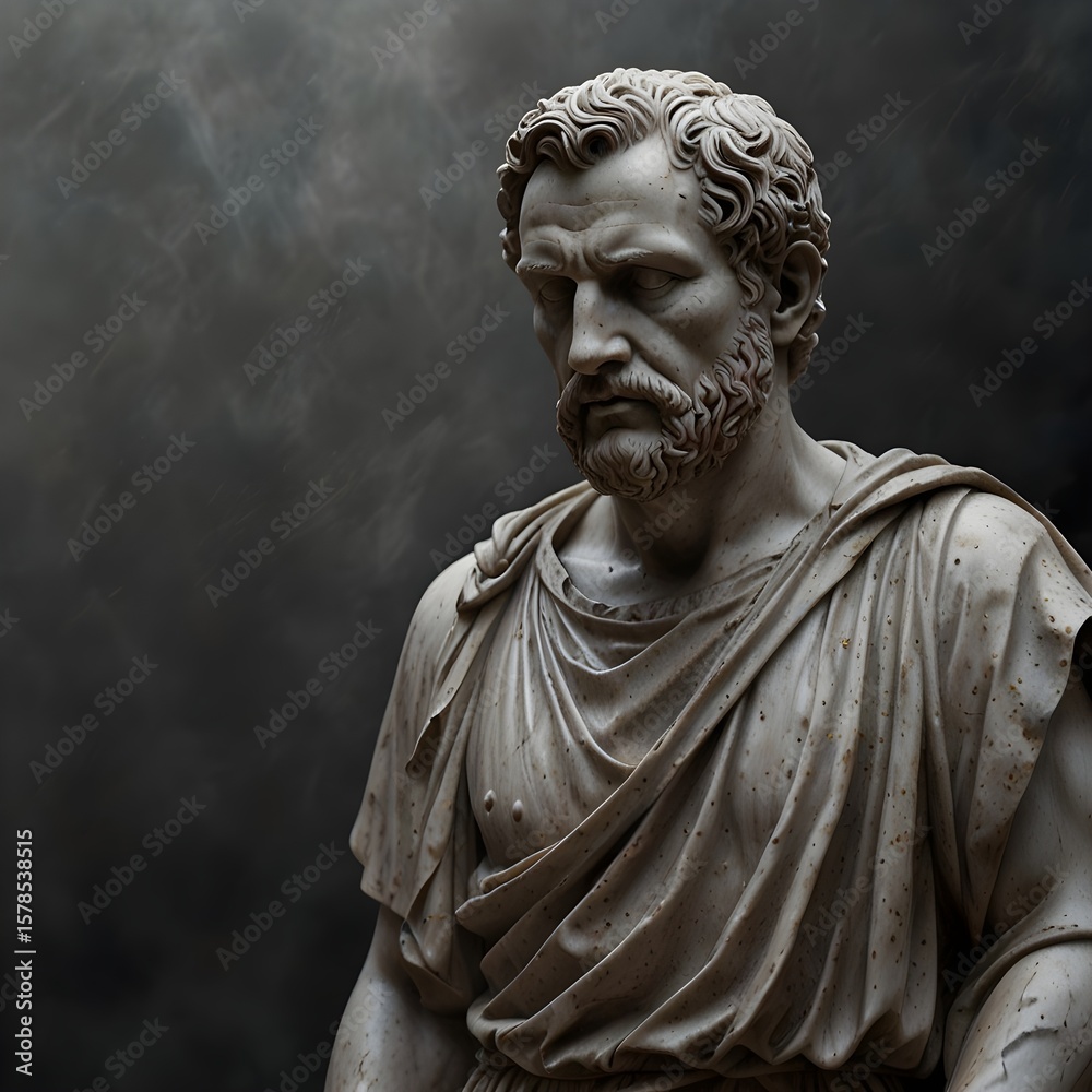 Obraz premium A marble statue of a Roman philosopher 