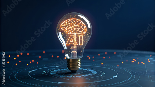 Illuminating AI A Glowing Lightbulb Representing Artificial Intelligence