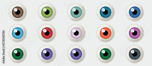 Collection of Colorful Cartoon Eyes
