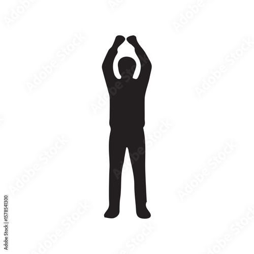 man raised his hands vector illustration