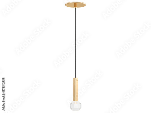 JOULLE 01-001 , Brass -Black-Silver / Clear crystal , Elegant Lighting Fixture Against white bachground 