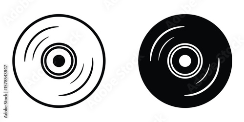 A minimalist icon design of two identical CDs side by side