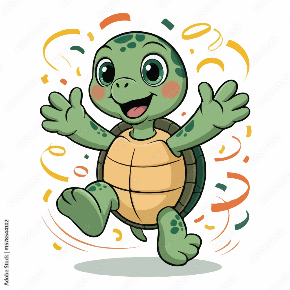 Fototapeta premium turtle character design illustration happy posing