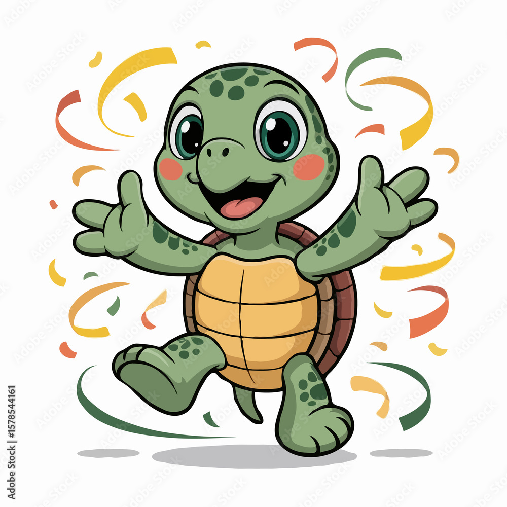 Obraz premium turtle character design illustration happy