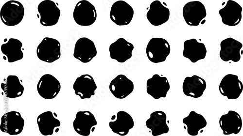 Abstract Blob Set on White Background | Vector Graphic of Irregular Shapes for Design Elements, Patterns, and Creative Projects