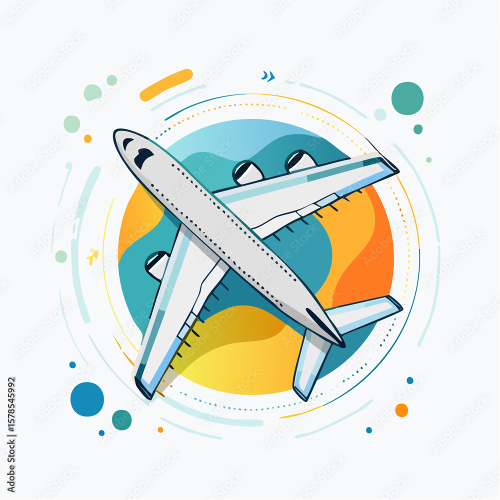 Naklejka premium airplane abstract concept vector illustration