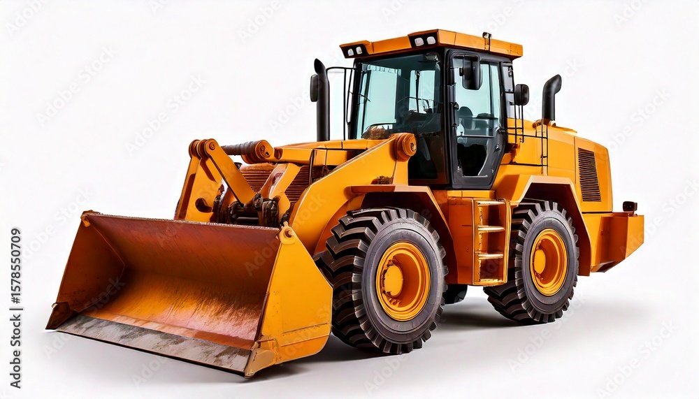 Fototapeta premium Bulldozer isolated on isolated white background. .