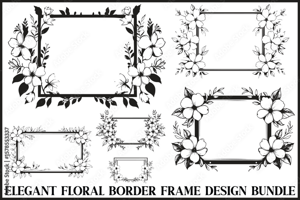 Obraz premium Elegant Floral Border Frame