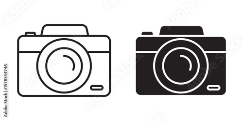 Camera icon set. photo camera icon.  camera line icon, photo snap camera line art symbol vector .  
