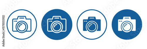 Camera icon set. photo camera in flat style symbol. A Set of Camera Icons in Various Styles. eps 10 