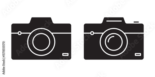 Camera icon set. photo camera in flat style symbol. A Set of Camera Icons in Various Styles. eps 10 