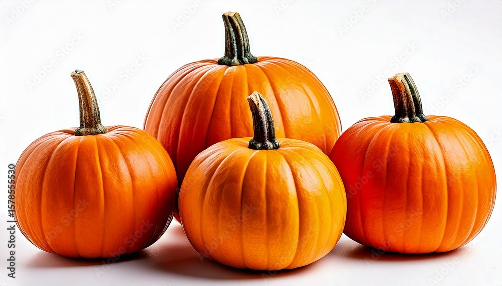 Obraz premium Pumpkins for Autumn and Halloween white background 