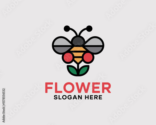 Bee and Flower Logo