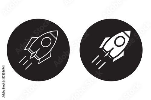 Set of rocket vector icons. Launch spaceship or spacecraft. Space Rocket Icons . eps 10 
