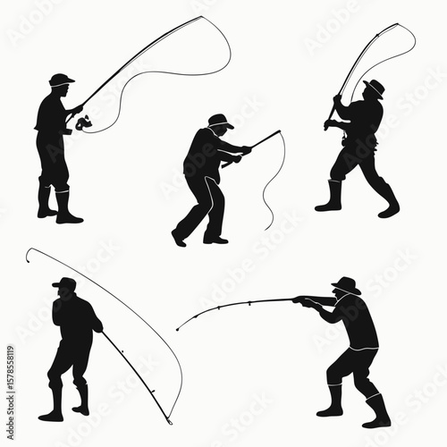 silhouette of a fisherman