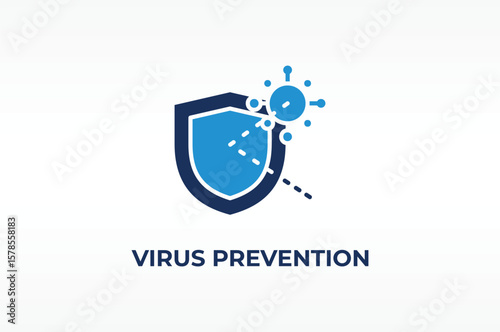 VIRUS PREVENTION vector, icon or logo sign isolated symbol illustration
