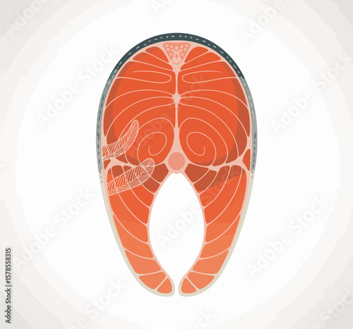 Detailed Cross Section of Fish