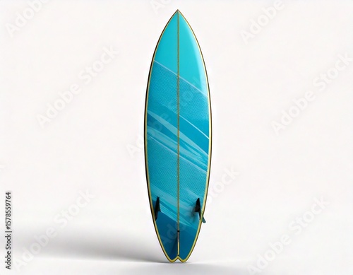  Surf board blank, short surfboard. 3D render illustration, isolated on white background