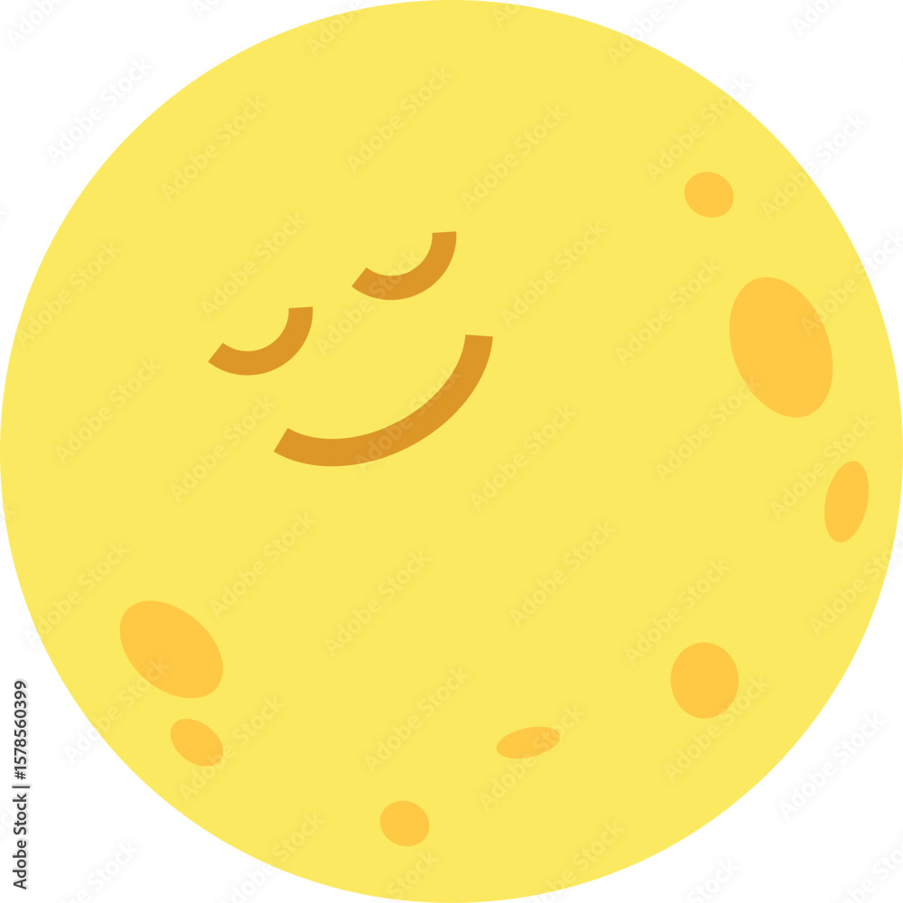 Fototapeta premium Cute full moon characters with facial expressions. Perfect for Chuseok, Korean harvest festivals, full moon celebrations, autumn events, and seasonal greeting designs.