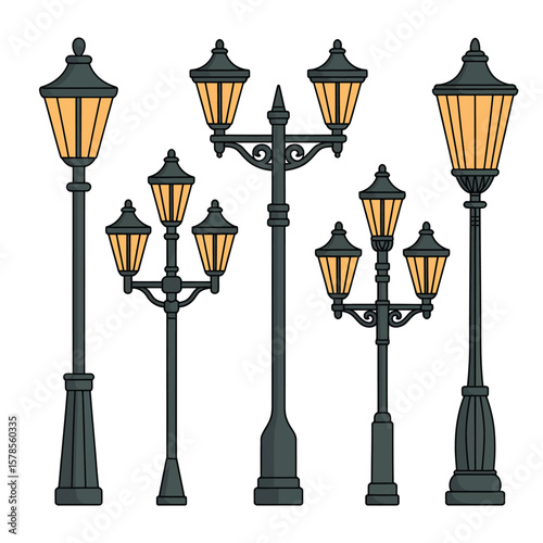 Collection of Vintage Street Lamps