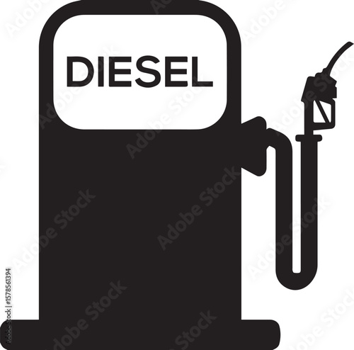 Black Silhouette of Diesel Fuel Pump