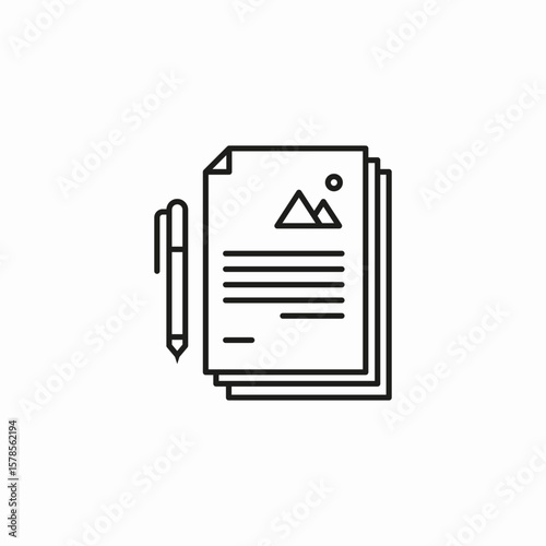 documents pen contract icon sign vector