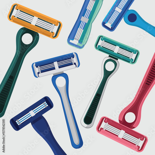Assortment of Colorful Razor Blades
