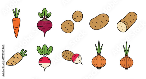 Vector Vegetable Set: Fresh, Colorful, and Healthy