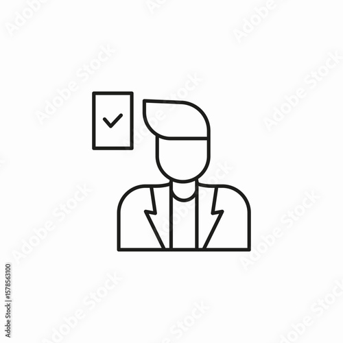 man approved document icon sign vector