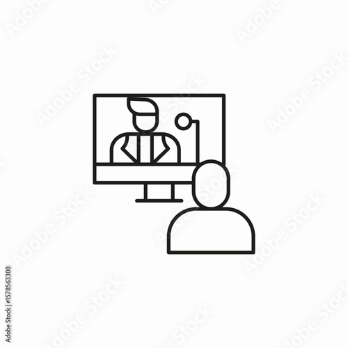 online meeting person icon sign vector