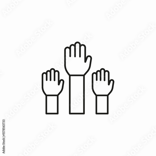 raised hands agreement icon sign vector