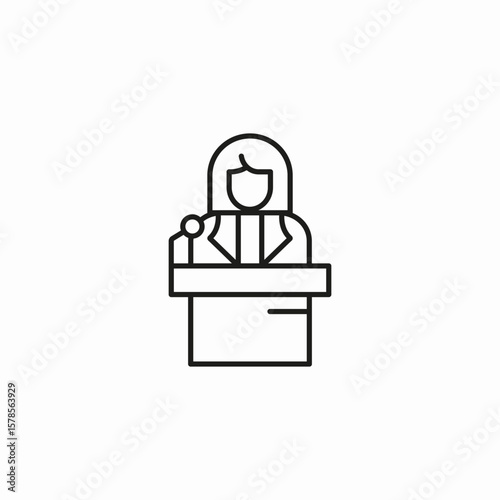 speaker podium person icon sign vector