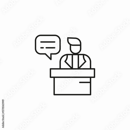 speaker podium speech  icon sign vector