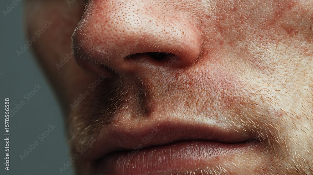 Fototapeta premium Human Face Detail with Nose and Lips